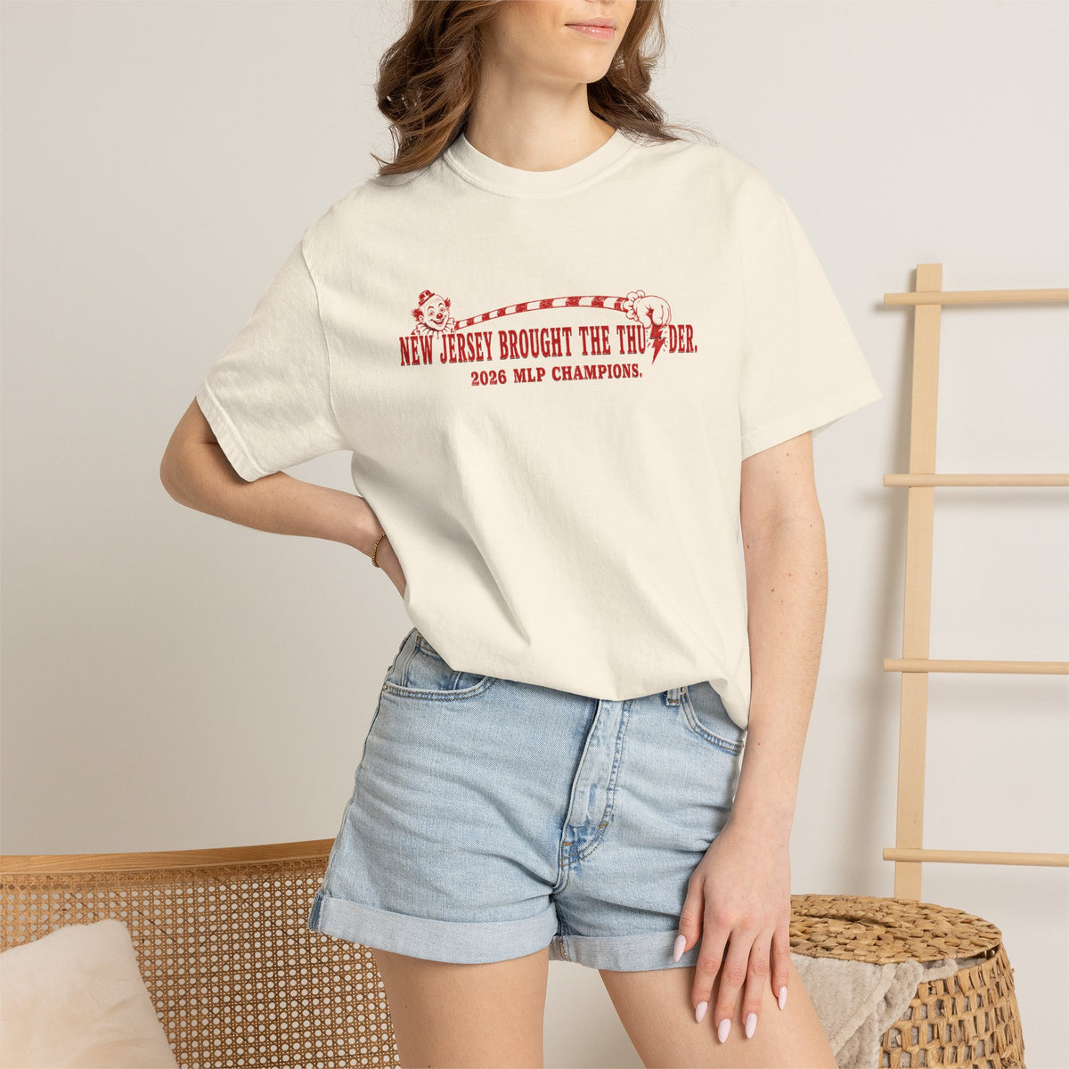 T-Shirt - 'New Jersey Brought the Thunder' Vintage Clown Graphic Tee