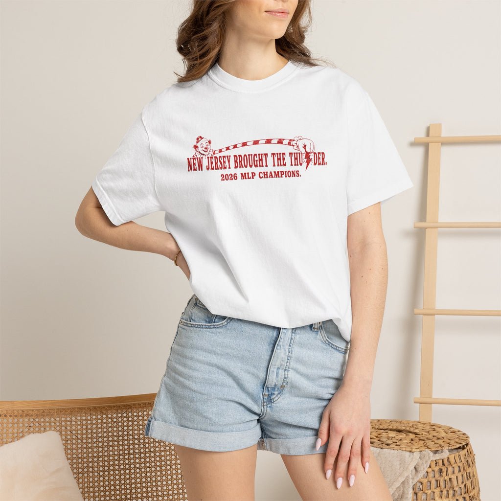 T-Shirt - 'New Jersey Brought the Thunder' Vintage Clown Graphic Tee