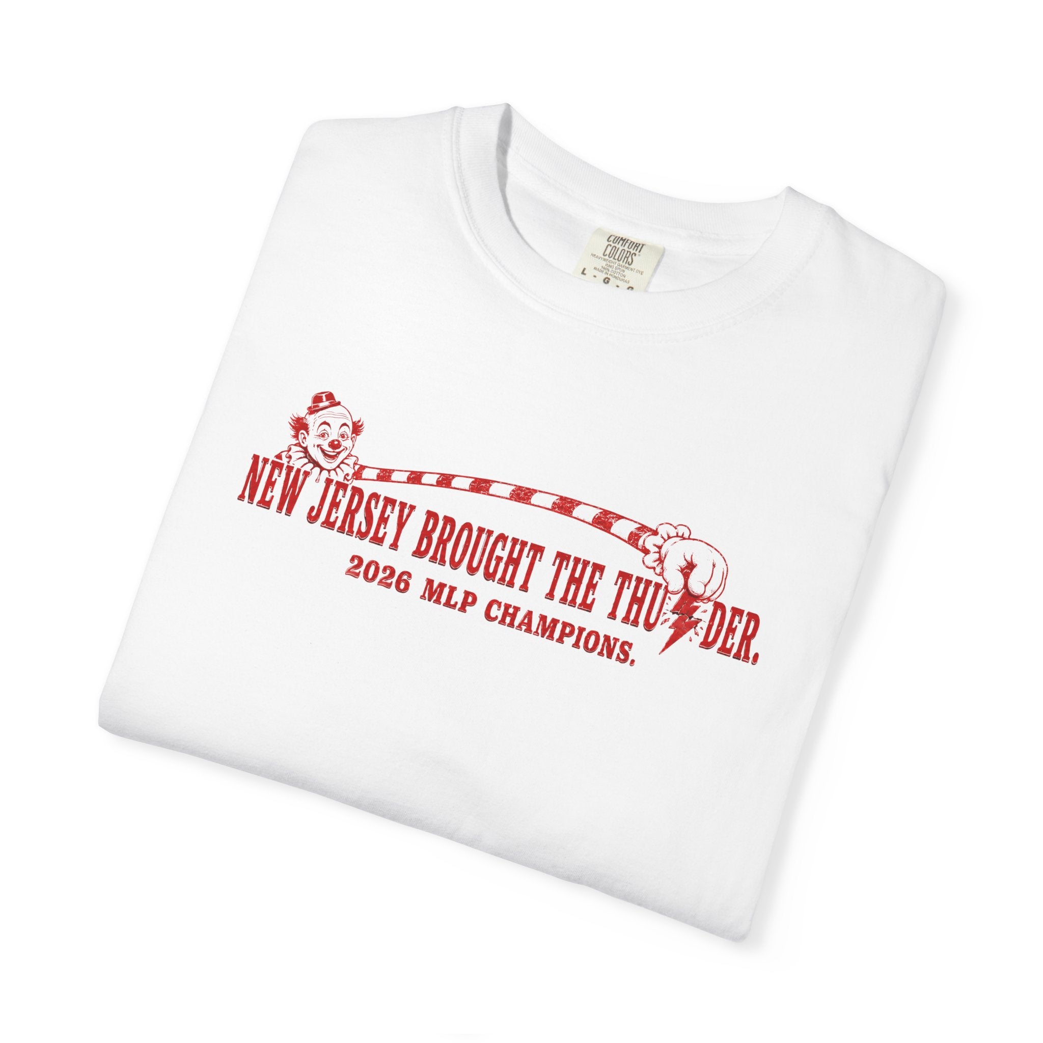 T-Shirt - 'New Jersey Brought the Thunder' Vintage Clown Graphic Tee